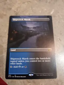 MTG Shipwreck Marsh - Borderless, Full Art Land NM Midnight Hunt - Image 1