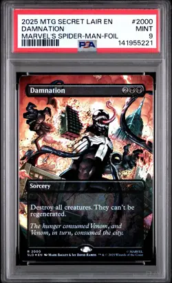 Damnation Foil | SLD Secret Lair x Marvel's Spider-Man - Venom MTG PSA 9 - Image 1