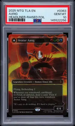 2025 MTG AVATAR: THE LAST AIRBENDER RAISED FOIL #0363 AANG, AVATAR AANG PSA 10 - Image 1