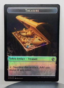 Foil - Treasure // Boo Double-Sided Token - Adventures in the Forgotten Realms - Image 1