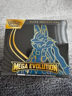 Pokemon TCG MEGA EVOLUTION Lucario Gardevoir ETB Elite Trainer Box In Hand - Image 1