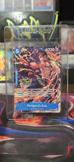 Portgas D. Ace Rare 3RD Anniversary Promo Alt Art OP07-053 One Piece TCG NM - Image 1