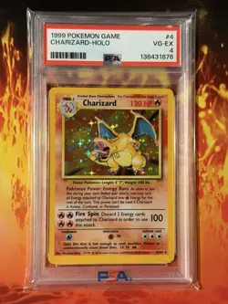 Pokemon TCG Charizard Base Set Holo Rare Card 4/102 PSA 4 - Image 1