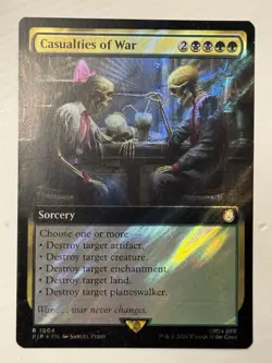 MTG Magic The Gathering Fallout Extended Art Surge Foil #1004 Casualties of War - Image 1