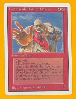 MTG TWO-HEADED GIANT OF FORIYS Unlimited (OldManMTG 007-367) - Image 1