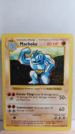 Machoke [HP] - Pokemon TCG Base Set Shadowless 34/102 [Uncommon] - Image 1