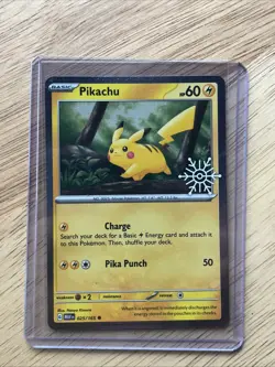 Pikachu 025/165 Pokemon Holiday Snowflake Stamped Promo - Image 1