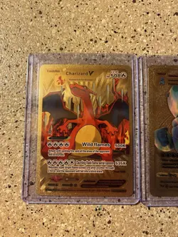 Pokemon Textured Gold Foil Fan Art Pokemon ￼(lot Of 3 Cards) - Image 2