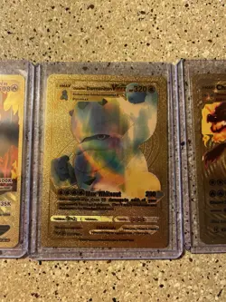 Pokemon Textured Gold Foil Fan Art Pokemon ￼(lot Of 3 Cards) - Image 3