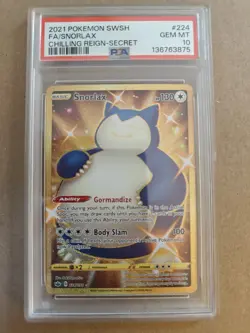 Pokemon TCG Snorlax (Secret) 224/198 Swsh06: - Chilling Reign Holo PSA 10 - Image 1