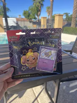 LOT OF 2 - Pokemon Paldean Fates - Fidough Tech Sticker Collection - Image 1