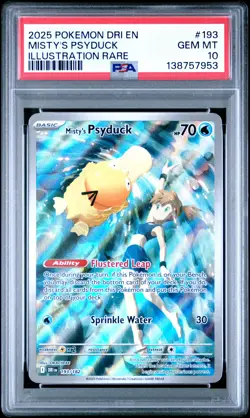2025 POKEMON DRI EN-DESTINED RIVALS ILLUSTRATION RARE MISTY'S PSYDUCK PSA 10 - Image 1