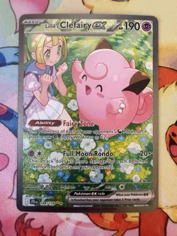 Pokemon Lillie's Clefairy Ex 184/159 Sv09 Journey Together Full Art Holo Rare - Image 1