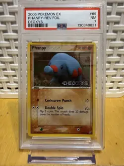 Pokemon TCG Phanpy EX Deoxys 69/107 Reverse Holo Stamped PSA 7 - Image 1