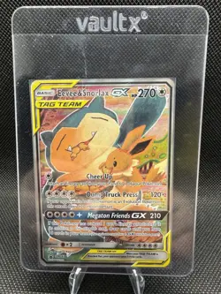 Pokemon Eevee & Snorlax GX TAG TEAM GX Promo SM169 SM Mint/NM - Image 1