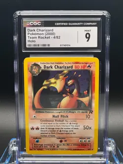 CGC 9 MINT ✨ - Dark Charizard 4/82 Team Rocket Holo - 2000 Pokemon - Image 1