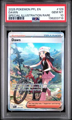 2025 Pokemon Pfl En-Phantasmal Flames #129 Dawn Special Illustration Rare PSA 10 - Image 1