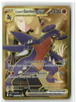 POKEMON DESTINED RIVALS CYNTHIA'S GARCHOMP EX 241/182 HYPER RARE TCG HOLO - Image 1