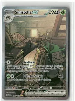 POKEMON TWILIGHT MASQUERADE SINISTCHA EX SPECIAL ILLUSTRATION RARE 210/167 TCG - Image 1