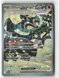 POKEMON TWILIGHT MASQUERADE CORNERSTONE MASK OGERPON EX SIR 215/167 TCG HOLO - Image 1