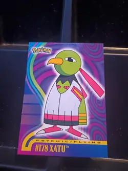 Xatu #178 2001 Topps Pokemon Johto Series 1 Blue Label Logo NM - Image 1