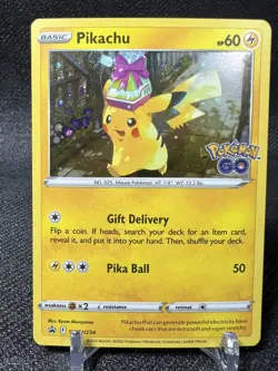 Pikachu SWSH234 Black Star Promo Pokemon Go Holo Card Mint NM - Image 1