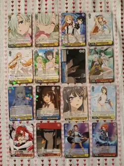 Weiss Schwarz Assorted Card Lot ×16 RR, R, CR, PR, C, U English And Japanese - Image 1