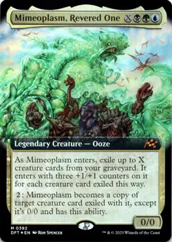 Mimeoplasm, Revered One FOIL EXTENDED ART Aetherdrift Magic MTG NM - Image 1