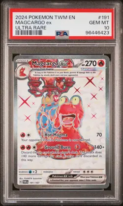PSA 10 Magcargo EX 191/167 Ultra Rare Twm En-twilight Masquerade Pokemon - Image 1