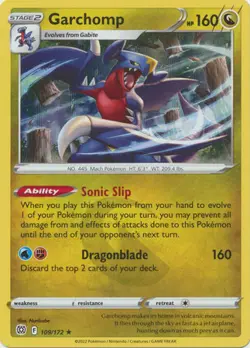 GARCHOMP 109/172 BRILLIANT STARS POKEMON (HOLO RARE, NM) - Image 1