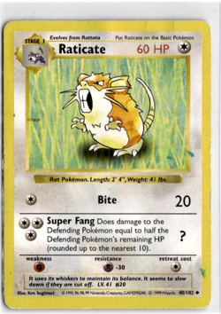 Raticate [Shadowless] #40 Pokemon Base Set - Image 1