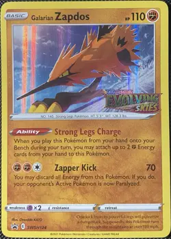 Galarian Zapdos - (Prerelease Stamp) SWSH12: Sword & Shield Promo Holo Pokemon - Image 1