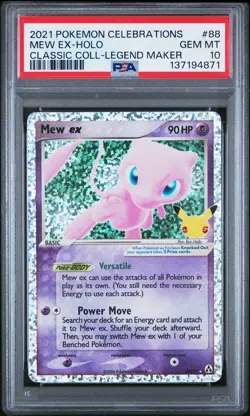 2021 Pokemon Celebrations 88/92 MEW EX-HOLO CLASSIC COLLECTION PSA 10 - Image 1
