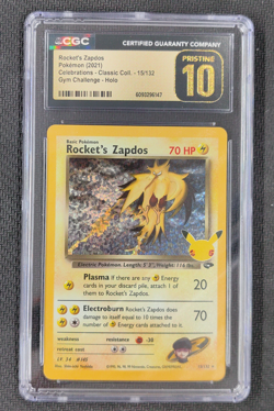 CGC 10 Pokemon Celebrations Classic Collection #15/132 Rocket's Zapdos English - Image 1