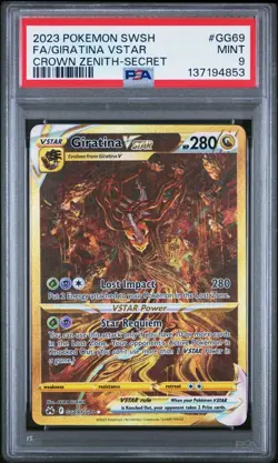 Pokemon Giratina VSTAR Secret Rare Full Art Holo GG69/GG70 Crown Zenith PSA 9 - Image 1