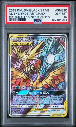 Pokemon Moltres & Zapdos & Articuno GX Hidden Fates ETB FA Promo SM210 PSA 10 - Image 1