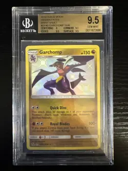 Pokemon TCG Garchomp Hidden Fates SV40/SV94 Holo Shiny Holo Rare BGS Grade 9.5 - Image 1