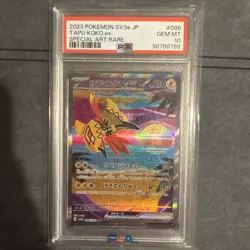 Pokemon TCG Tapu Koko 086/062 SAR Raging Surf PSA 10 Gem Mint Japanese 2023 SV3a - Image 1