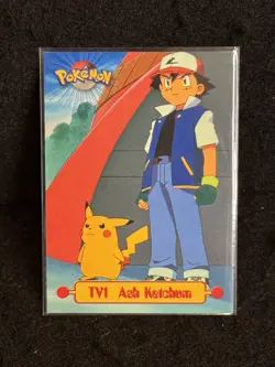 topps Pokemon TV Animation Edition Series 1 Holo Foil TV1 Ash Ketchum - Image 1
