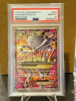 Pokemon M Mewtwo Ex Japanese XY Red Flash 063/059 PSA 10 UNLIMITED POP 12 - Image 1