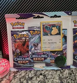 2x Chilling Reign 3 Pack Blister Eevee Snorlax Pokemon 2021 Sword & Shield SET🔥 - Image 3