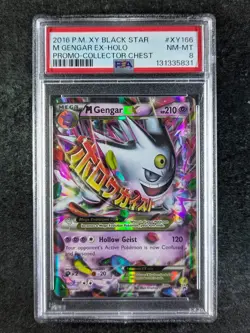 2016 Pokemon M GENGAR EX XY166 Black Star Promo XY Collector Chest Holo EN PSA 8 - Image 1