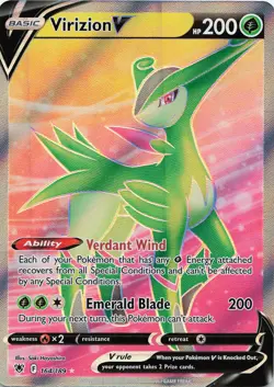 Pokemon Virizion V (Full Art) Ultra Rare SWSH10: Astral Radiance #164/189 NM - Image 1