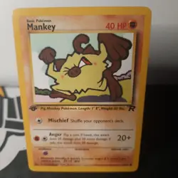 Mankey 61/82 Team Rocket 1st Edition Pokemon LP - Image 1