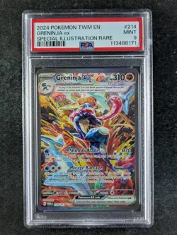 2024 Pokemon GRENINJA EX 214/167 Twilight Masquerade SIR Holo English PSA 9 - Image 1