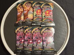 8 Count Pokemon TCG Sword & Shield Darkness Ablaze Sleeved Booster Packs - Image 1