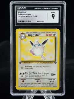 Wigglytuff 1st Edition #32 Non-Holo Pokemon 1999 Jungle CGC 9 ⭐ - Image 1