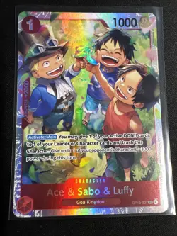 One Piece Ace & Sabo & Luffy OP13-007 Carrying On His Will English Near Mint - Image 1
