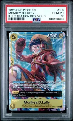 Monkey D. Luffy OP07-109 - One Piece Illustration Box Vol. 3 Promo - PSA 10 - Image 1