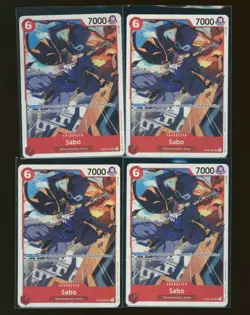 x4 ONE PIECE TCG Sabo OP05-007 SR Playset Awakening of the New Era English NM - Image 1